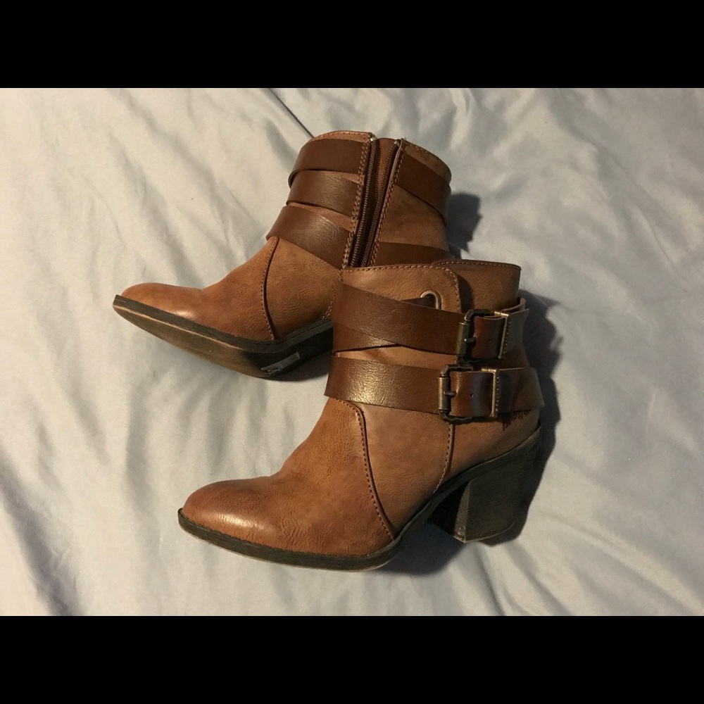 Blowfish heeled boots with buckles
